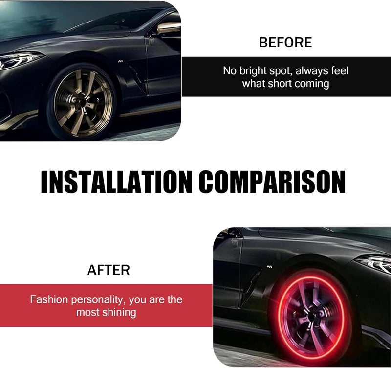MLY 6 PCS LED Tire Valve Caps, Waterproof Wheel Tire Valve Lights, Wheel Rim Accent Lighting with Night Safety Mode & Style-Enhancing Glow Technology, Universal for Cars/Trucks/SUVs/Motorcycles (Red) - Image 4